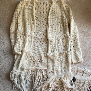 Creme sweater. Long